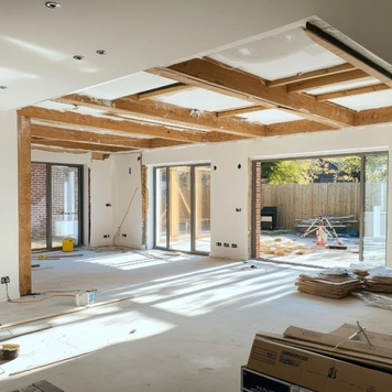 Interior home addition construction with open layout framing in Los Angeles by Trusted Contractor LA